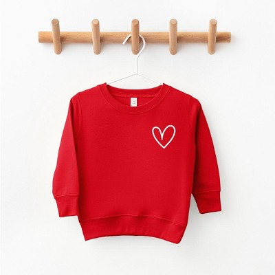The Juniper Shop Embroidered Hand Drawn Heart Toddler Graphic Sweatshirt