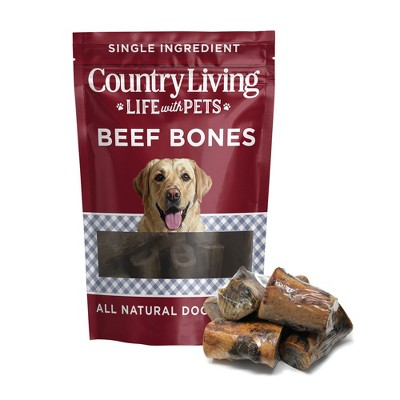 Country Living 5”-6” Beef Center Cut Bones for Dogs – 5 Count Bag – All-Natural, Long-Lasting Dog Chews – Single-Ingredient