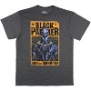 Seven Times Six Black Panther Men's Distressed King Of Wakanda Adult Heather T-Shirt Tee Grey - 2 of 4