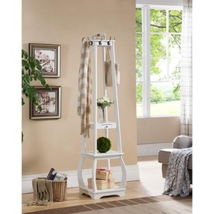 Kings Brand Furniture Entryway Coat Rack with Storage Shelves & Drawer - 1 of 3