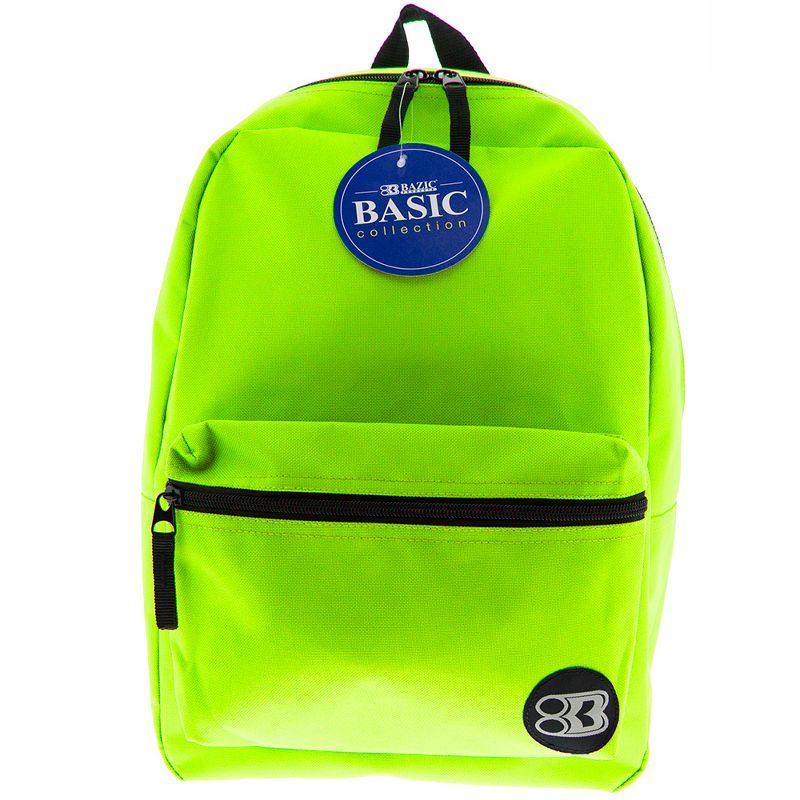 BAZIC Products® Basic Backpack, 16", Lime Green, Pack of 2, 2 of 7