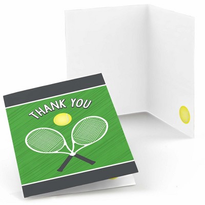 Big Dot of Happiness You Got Served - Tennis - Baby Shower or Tennis Ball Birthday Party Thank You Cards (8 count)