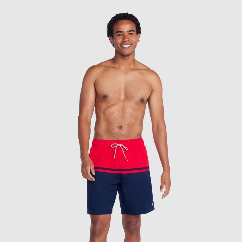 Speedo Men's 7" Colorblock Swim Shorts - Red/Blue, 3 of 4