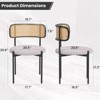 PAGED Upholstered Dining Chairs,Dining Room Chairs with Natural Rattan Backrest,Chairs with Metal Legs for Kitchen,Living Room - 3 of 4