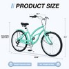 CAVINAS 26 Inch Cruiser Bike with Shimano 7-speed Shifter and Derailleur Design,Steel Bicycle with Front and Rear V Brakes,Mint Green - 2 of 4