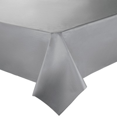Smarty Had A Party 54" x 108" Silver Rectangular Plastic Tablecloths - 96 pcs