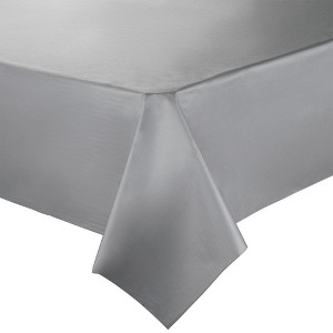 Smarty Had A Party 54" x 108" Silver Rectangular Plastic Tablecloths - 96 pcs - 1 of 4