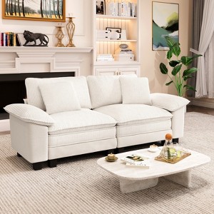 Captiva Designs 87.5-Inch Modular 2-Seater Loveseat, Comfy Deep Seat Sofa for Living Room, Corduroy & Chenille Fabric - 1 of 4