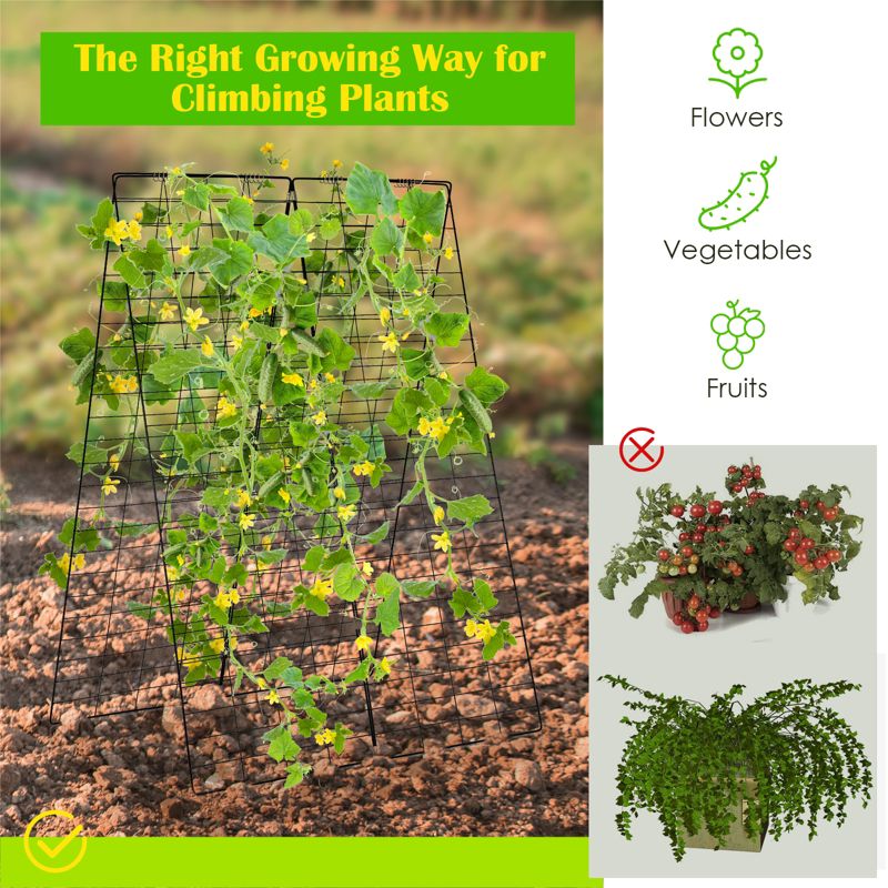 Tangkula 2-Piece Green Cucumber Garden Trellis Grow Support for Climbing Plant, 4 of 11