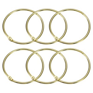 Unique Bargains Carbon Steel Loose Leaf Binder Snap Shower Curtain Rings 6 Pcs - 1 of 4