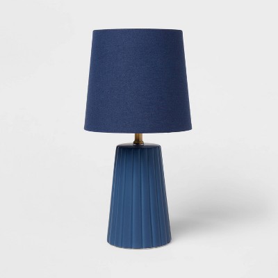 Tapered Ribbed Table Lamp Navy - Pillowfort™