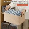 Aoibox 4 Pack Closet Clothes Organizer with Handle Stackable Foldable Fabric Storage Box Steel Frame 23L Beige - 4 of 4