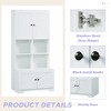 Whisen Bathroom Floor Storage Cabinet with 4 Doors, Adjustable Shelves and Open Style multi-layer Shelves - 4 of 4