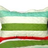 Slickblue 3 PC Handmade Full/Queen Quilt Set, Reversible Vermicelli Quilted, Horizontal Stripes, 37 Color Options - 2 of 4