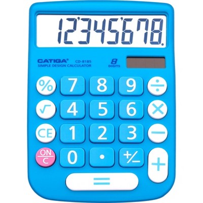CATIGA 8-Digit Desktop Calculator, Solar Power, Large LCD, Big Buttons, 4-Function for Home, Office, School, Business, CD-8185