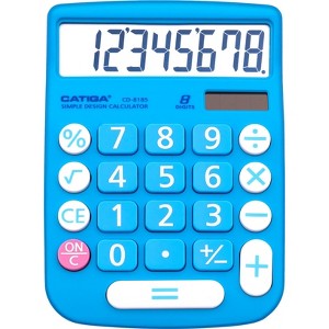 CATIGA 8-Digit Desktop Calculator, Solar Power, Large LCD, Big Buttons, 4-Function for Home, Office, School, Business, CD-8185 - 1 of 4