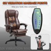 High Back Massage Office Chair with 6-Point Vibration, 5 Modes, Executive Chair, PU Leather Swivel Chair with Reclining Back, and Retractable Footrest - 4 of 4