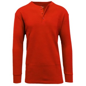 Galaxy By Harvic Men's Oversized Waffle-Knit Thermal Henley - 1 of 2