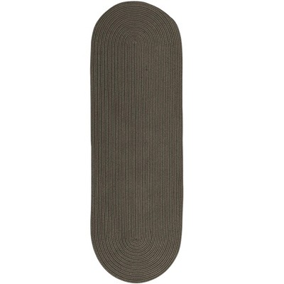 Colonial Mills Reversible Flat-Braid (Oval) Runner Braided Runner, Grey 2'4"x7', Oval Shape