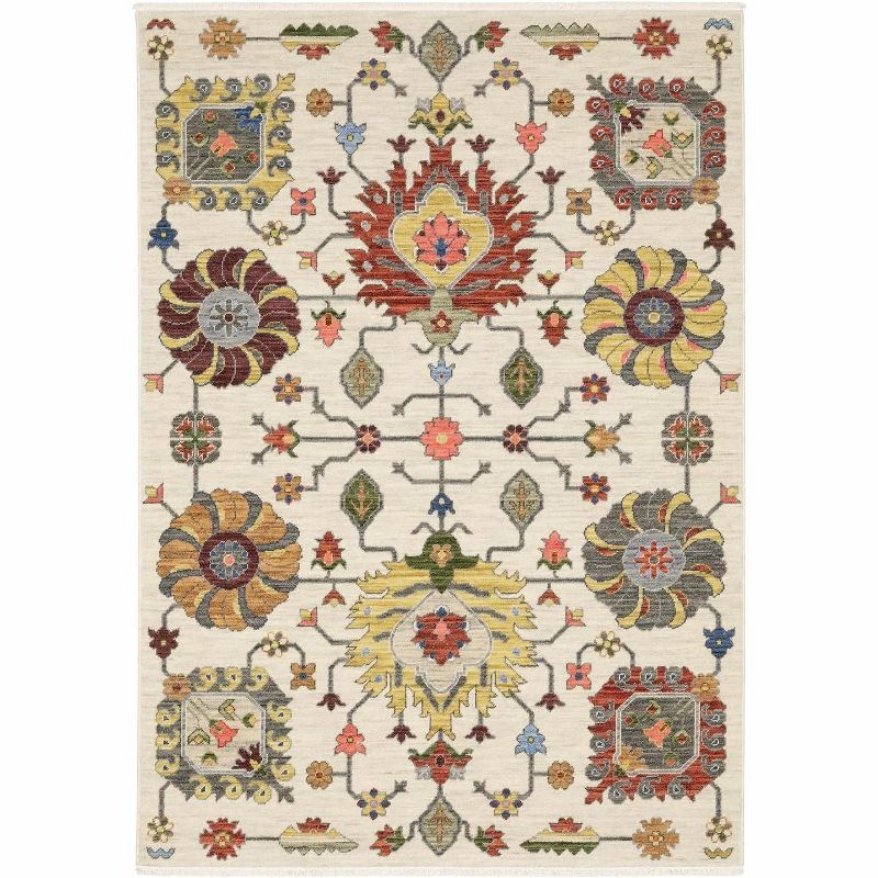 Oriental Weavers Lucca Rug 8111W in Ivory Rectangle 7' 10" X 11 ' 1", 1 of 2