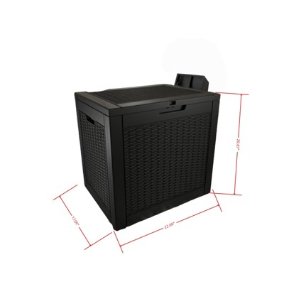 SEVOBAL Deck Boxes 2-Piece 30 Gal Portable Storage Box with Large Capacity for Storage Patio Furniture, Black, 22.09"*17.09"*20.87"