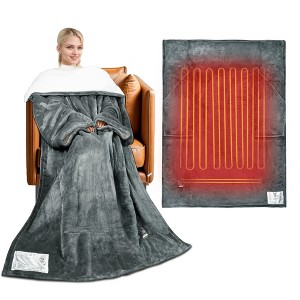 Tirrinia Heated Blanket, Wearable Electric Blanket, Plush Fleece Heating Blanket, Electric Throw Blanket for 5 Heating Levels, Winter Gifts - 1 of 4