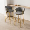 Sapphtopaz Swivel Bar Stools Set of 2 with Velvet Upholstered High Chair with Metal Leg Counter Height Bar Stools for Kitchen, Living Room - 3 of 4