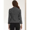 Allegra K Women's Long Sleeve Open Front Work Office Plaid Tweed Blazer - 3 of 4