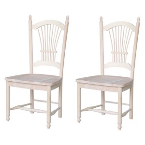 International Concepts Set Of 2 Sheafback Chair Unfinished: Hardwood Frame, Farmhouse Style, 225 lbs Capacity - 1 of 4