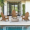 Arceso Folding Adirondack Chair,  15 Inch HDPS Fire Pit Patio Chairs Weather Resistant, Modern Plastic Outdoor Chairs with Cup Holder - 3 of 4