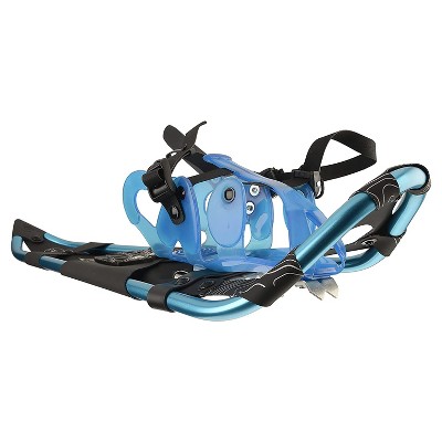 Crescent Moon Womens Athletic Trail Snowshoes with Crampons and No Slip Hook and Loop Binding, Fits Shoe Sizes 6W to 12W, Gold 13 Sapphire Blue