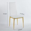 Dining Chair Set of 4, Faux Leather Upholstered Chair with Golden/Chrome Metal Legs, Kitchen & Dining Chairs - ModernLuxe - 4 of 4