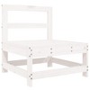 vidaXL Garden Middle Sofa White Solid pine wood Medium Modular - 4 of 4