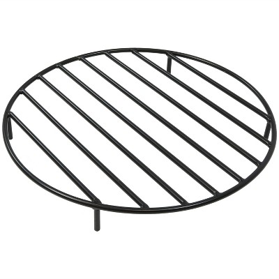 Sunnydaze Outdoor Heavy-Duty Steel with High-Temperature Finish Round Fire Pit Firewood Log Grate - 24" - Black