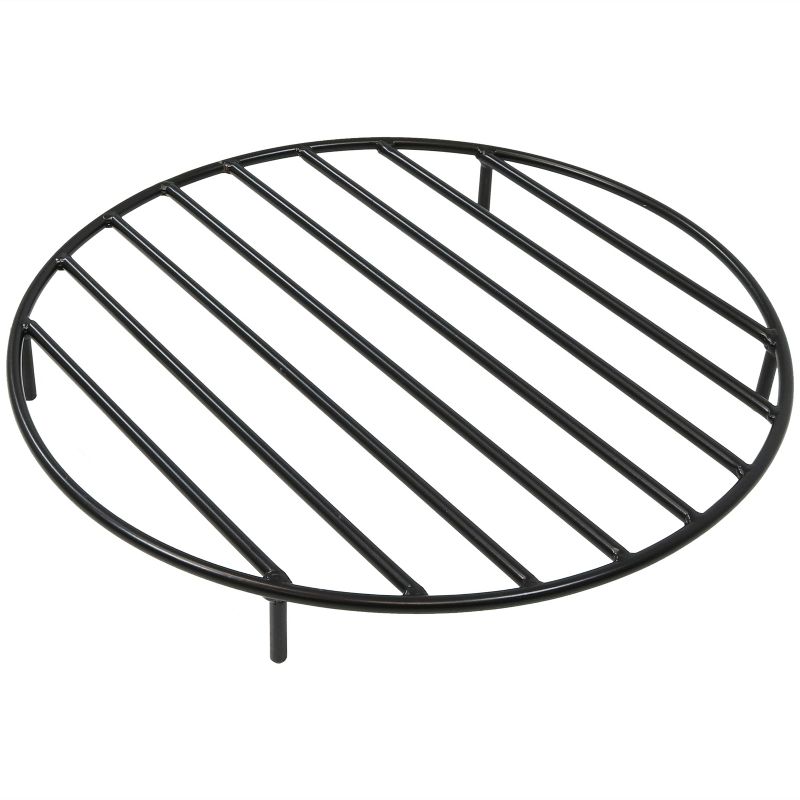 Sunnydaze Outdoor Heavy-Duty Steel with High-Temperature Finish Round Fire Pit Firewood Log Grate - Black, 1 of 7