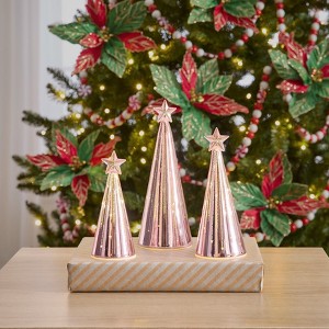BrylaneHome Pre-Lit Glass Tabletop Tree, Set Of 3 - 1 of 1