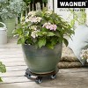 11.8" Black Round Aluminum Plant Caddy – Rust-Free, Non-Slip & Locking Casters - 3 of 4