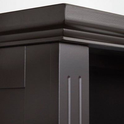 Preston Espresso Tall 5-Shelf Bookcase with Crown Molding