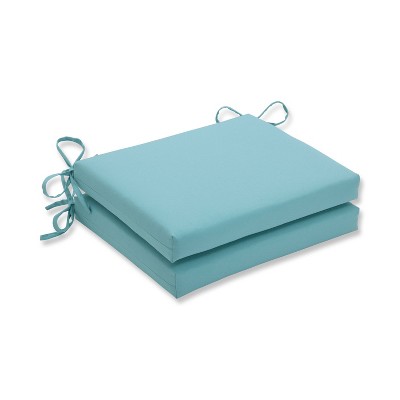 2pk Radiance Pool Squared Corners Outdoor Seat Cushions Blue - Pillow Perfect