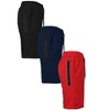 Blu Rock Men's Tech Fleece Performance Shorts With Heat Seal Zipper Pocket-3 Pack - 2 of 4