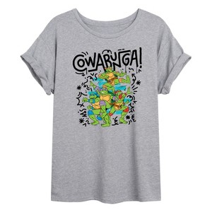 Women's - Teenage Mutant Ninja Turtles - Cowabunga Oversized Graphic T-Shirt - 1 of 4