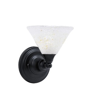 Toltec Lighting Any 1 - Light Sconce in  Matte Black with 7" Gold Ice Shade - 1 of 1