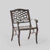 Hallandale Sarasota 7pc Cast Aluminum Dining Set - Hammered Bronze - Christopher Knight Home: Weather-Resistant, 6 Arm Chairs - 4 of 4