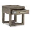 Signature Design by Ashley Loyaska End Table with USB Charging, Brown - 2 of 4