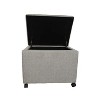 Kumasinova 24" Traditional Fabric Storage Ottoman with Casters,Foot Stool with Hidden Compartment,Mobile Ottoman Foot Rest for Living Room&Office - 3 of 4
