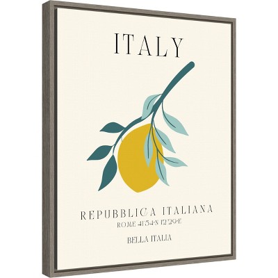 Bella Italia Light Canvas Travel Poster with Greywash Frame