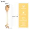 Unique Bargains Stainless Steel Tableware Leaf Handle Dessert Mixing Coffee Spoons 4.8 Inch 6 Pcs - 2 of 4
