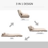 Convertible Floor Sofa Chair, Folding Couch Bed, Guest Chaise Lounge with 2 Pillows, Adjustable Backrest and Headrest, 40.25inL, Beige - 4 of 4