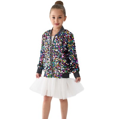 2Bunnies Girls' Cosmic Radiance Sequin Bomber Jacket