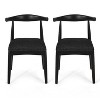 GDFStudio Covey Mid-Century Modern Fabric Upholstered Wood Dining Chairs (Set of 2) - 2 of 4